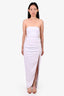Rumer White Linen Strappy High Slit Dress Size XS