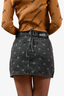 SMFK Washed Grey Printed Denim Skirt Size L