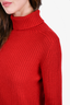 'S Max Mara Red Ribbed Knit Turtleneck Sweater