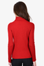 'S Max Mara Red Ribbed Knit Turtleneck Sweater