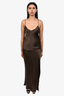Sablyn Brown Silk Tank Top + Maxi Skirt Set Size XS