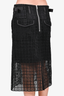 Sacai Luck Black Lazercut Midi Skirt Size 2