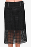 Sacai Luck Black Lazercut Midi Skirt Size 2
