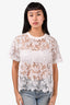 Sacai White Eyelet Lace Top with Cotton Back Size 2