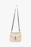 Saint Laurent 2016 Creme Medium Matelasse College Silver Chain Crossbody Bag