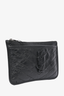 Saint Laurent 2019 Black Crinkled Leather Niki Bill Pouch