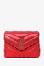 Saint Laurent 2019 Red Metallic Leather Small 'Loulou' Crossbody Bag