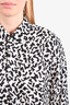 Saint Laurent 2021 White/Black Silk Geometric Print Button Down Shirt Size 38