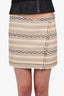 Saint Laurent Beige Wool Knit Wrap Mini Skirt Size 38