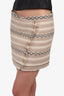Saint Laurent Beige Wool Knit Wrap Mini Skirt Size 38