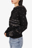 Saint Laurent Black Cotton Paisley Prints Hoodie Size XS Mens