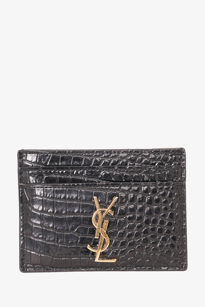 SaintLaurentBlackCrocEmbossedC SaintLaurentBlackCrocEmbossedC
