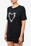 Saint Laurent Black/Grey Heart T-Shirt Size M Mens