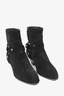 Saint Laurent Black Leather Ankle Strape Boots Size 41