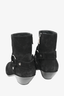 Saint Laurent Black Leather Ankle Strape Boots Size 41