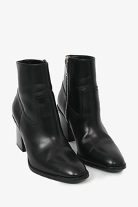 Saint Laurent Black Leather Heeled Boots Size 36.5