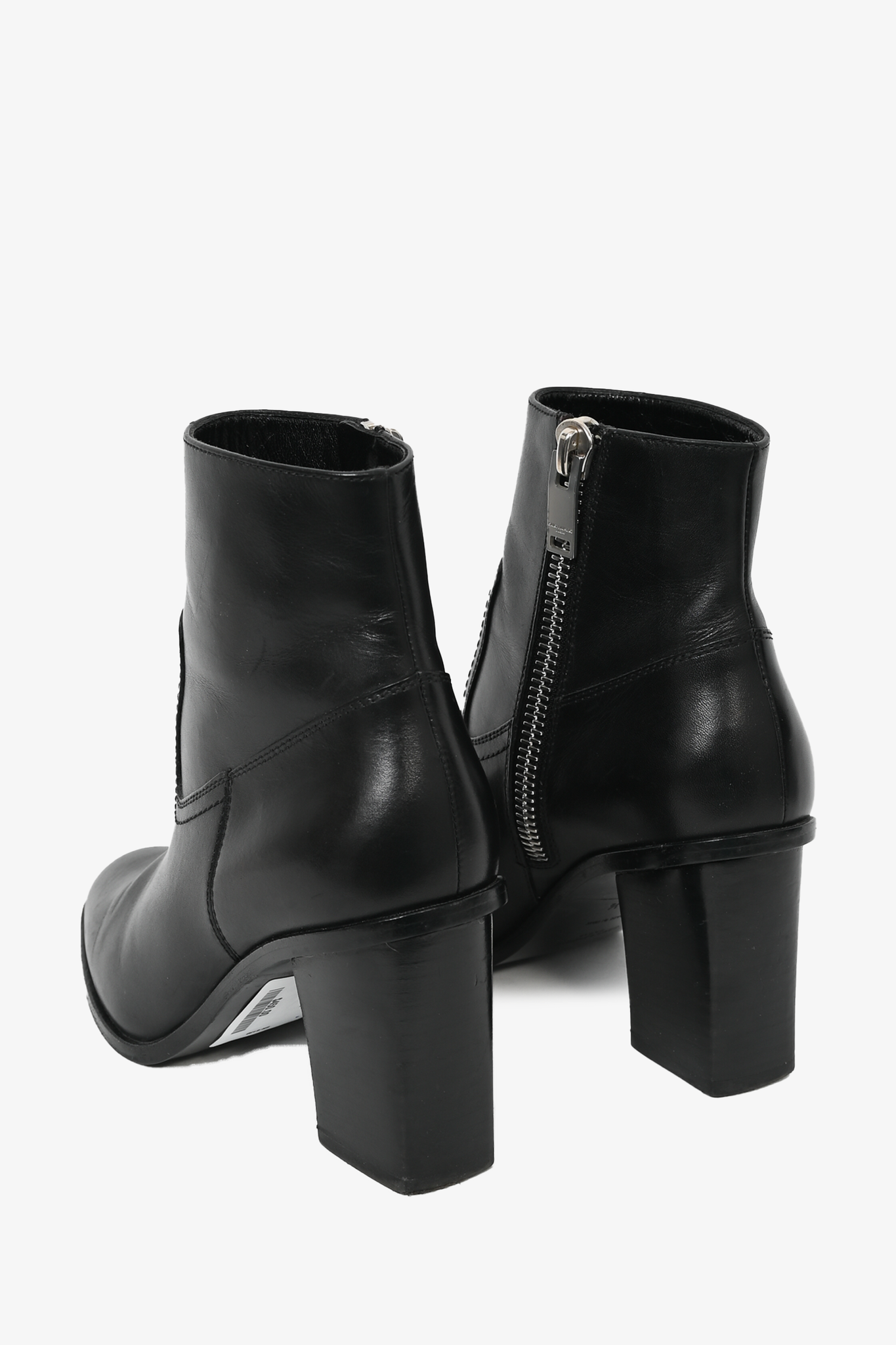 Saint Laurent Black Leather Heeled Boots Size 36.5