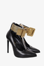 Saint Laurent Black Leather Pumps with Gold Ankle Buckle Size 36.5