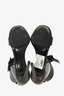 Saint Laurent Black Leather Stud Detail Heeled Sandals Size 37