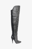 Saint Laurent Black Leather Studded 110 Over The Knee Boots Size 38
