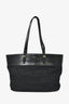 Saint Laurent Black Leather/Wicker Boucle Shopping Tote