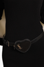 Saint Laurent Black Python Monogram Heart-shaped Belt Bag