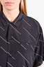 Saint Laurent Black Silk Diagonal Striped Shirt Size 40