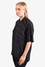 Saint Laurent Black Silk Diagonal Striped Shirt Size 40
