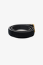 Saint Laurent Black Suede Belt with Square Buckle Size 70