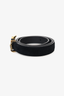 Saint Laurent Black Suede Belt with Square Buckle Size 70