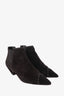 Saint Laurent Black Suede Studded Ankle Boots Size 38.5