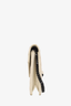 Saint Laurent Black/White Grained Chevron Leather Cassandre Envelope Wallet on Chain