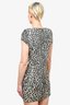 Saint Laurent Black/White Leopard Print Shift Size 40