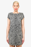 Saint Laurent Black/White Leopard Print Shift Size 40