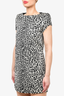 Saint Laurent Black/White Leopard Print Shift Size 40