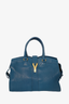 Saint Laurent Blue Leather 'Y' Cabas Medium Tote