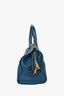 Saint Laurent Blue Leather 'Y' Cabas Medium Tote