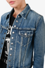 Saint Laurent Blue Wash Distressed Denim Jacket Size XS