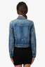 Saint Laurent Blue Wash Distressed Denim Jacket Size XS