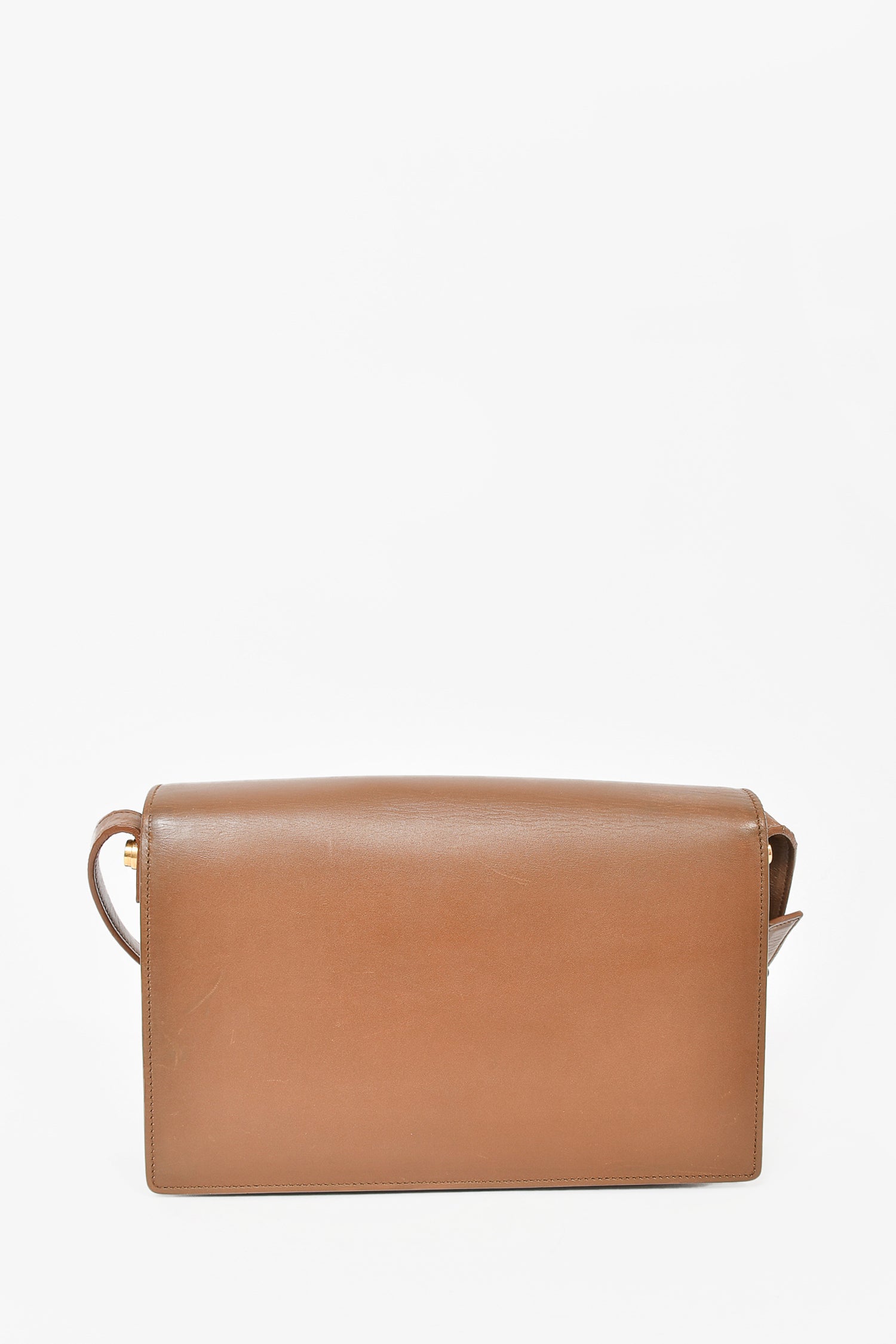 Saint Laurent Brown Smooth Leather Medium 'Lulu' Shoulder
