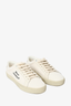Saint Laurent Cream Canvas Embroidered Logo Low Top Sneakers Size 37.5