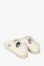 Saint Laurent Cream Canvas Embroidered Logo Low Top Sneakers Size 37.5
