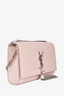 Saint Laurent Light Blush Pink Croc Embossed Leather Small 'Kate' Crossbody Bag