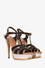 Saint Laurent Navy Velvet Tributes Size 39