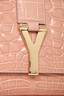 Saint Laurent Pink Croc Embossed 'Y' Clutch