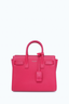 Saint Laurent Pink Grained Leather Nano Sac De Jour Top Handle with Strap