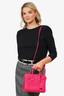 Saint Laurent Pink Grained Leather Nano Sac De Jour Top Handle with Strap