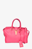 Saint Laurent Pink Leather Small 'Y Cabas' Tote