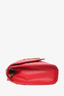 Saint Laurent Red Grained Leather Medium Quilted Envelope Bag