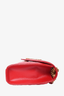 Saint Laurent Red Grained Leather Medium Quilted Envelope Bag